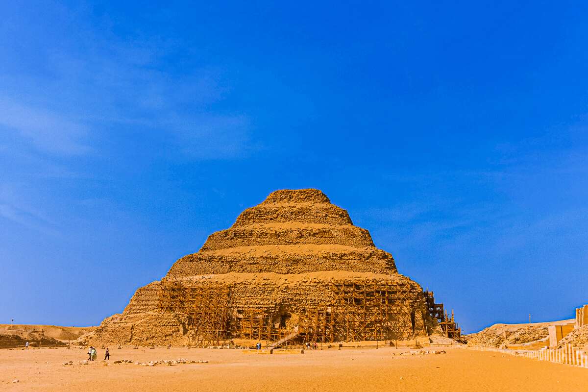 Giza Pyramids, Memphis And Sakkara Day Trip From Alexandria Port Djoser Step Pyramid in Saqqara.