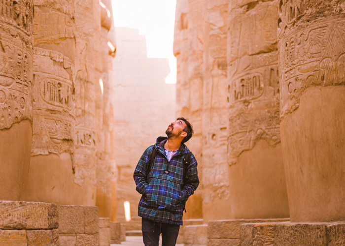 traveler-in-luxor-temple budget egypt tours